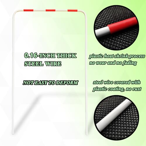 Croquet Wickets Replacement, Set of 9, Heavy Duty Thick Steel Wire with White Plastic Coating, 11 x 6.7, for Families Backyard Lawn Outdoor Game