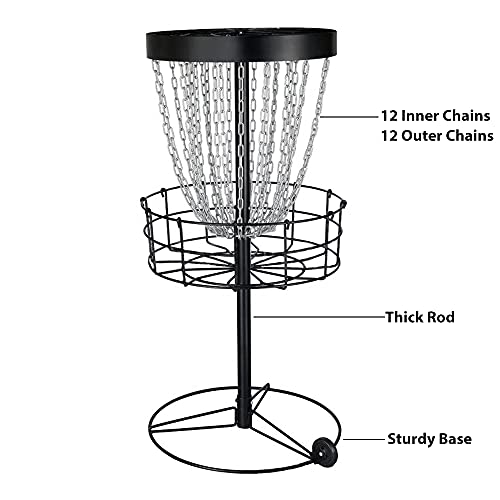 Disc Golf Basket Double Chain Practice Basket for Disc Golf Portable Metal Disc Golf Target Flying