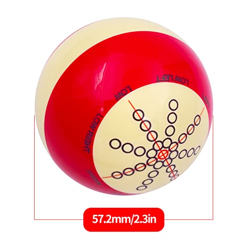 Billiards Cue Ball, Practice Training Artifact, Standard Lines and Dots for American Billiards Eight Balls, 2.3in/57.2mm, 170g, 1 Set, 1 Piece