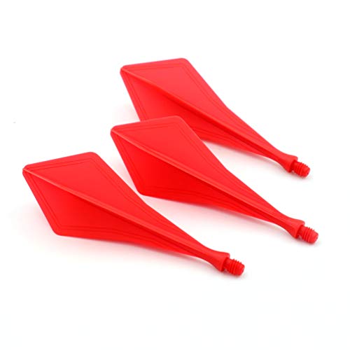 CUESOUL TRAJ AK8 New Integrated Dart Flights and Shafts Wave Shape,Very Slim Dart Flight 3 Sets - color: Diamond Shape-Red