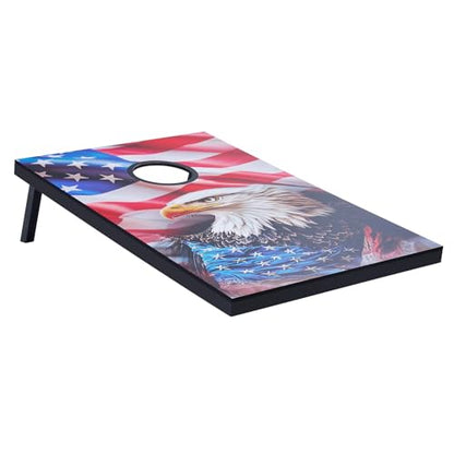 VEVOR Cornhole Set 4x2 ft Corn Hole Game Boards Wood Portable Toss Board - size: 3x2 ft America