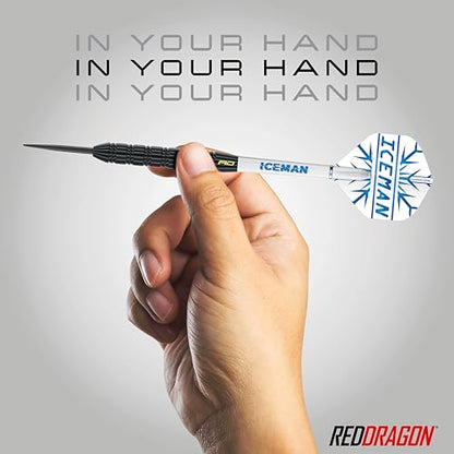 RED DRAGON Peter Wright vs Gerwyn Price Iceman Steel Tip Darts Set - ‎21g & 22g Brass Barrels for Controlled Accuracy & Grip, Flights, Shafts, Case & Checkout Card Included - style: Snakebite v Iceman