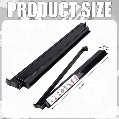 4 Pcs 18.7 Inch Dark Black Acrylic Mahjong Tile Racks with Pushers for Game Night American Mahjong Racks Tile Set for Mah Jong Lovers and Beginners - color: Dark Black