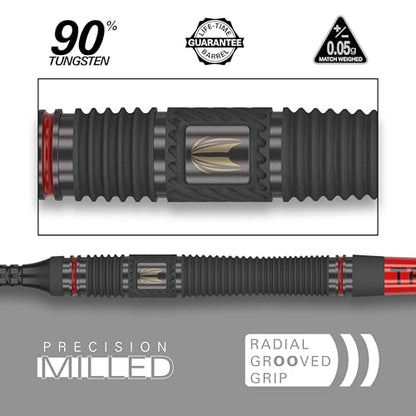 Target Darts Scope Soft Tip Darts, 90% Tungsten Dart Set | Red & Black Darts, Darts Set with Pixel Tips, Electronic Darts, Soft Tip Darts | Barrel 10/11 – 18G/19G/20G/21G - size: 19G, style: Barrel 11