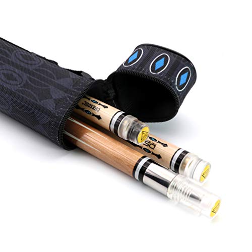 CUESOUL 58" 19oz DS Maple Pool Cue Stick Set with 2 Shaft,13mm Tip with Hard Cue Case 1x1