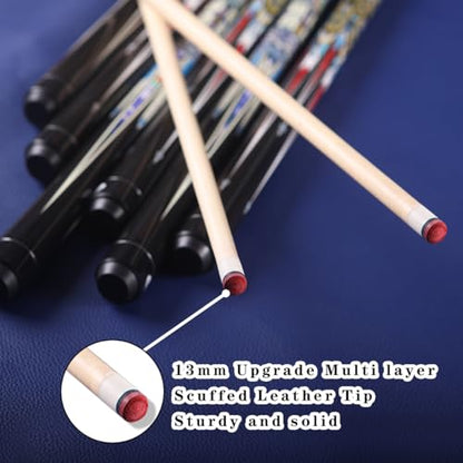 Canadian Maple Pool Cue Stick, Stainless Steel 5/16" X 18 Joint, 58 Inch 13mm Tip Billiard Pool Cue Stick, 19 20 oz, 2-Piece Pool Cue Stick for Beginner, Commercial Home Entertainment - color: Model C (19oz)