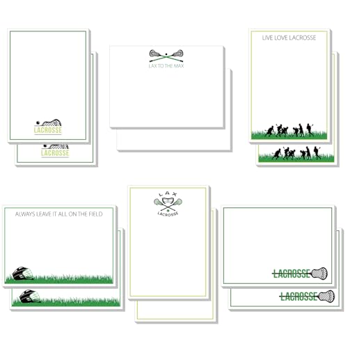 Ctosree 12 Pcs Lacrosse Gifts for Women Men Teens Funny Sticky Notes Memo Pads for Daily Use Lacrosse Party Favors Decorations Supplies - style: Lacrosse