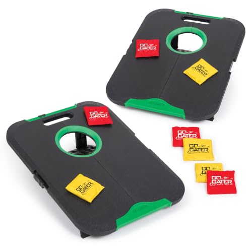 EastPoint Sports Go! Gater Cornhole – Light-Up and Travel Versions – Easy Storage & Light-Weight – Perfect for Outdoor and Indoor Play - style: Standard Board - Black/Green