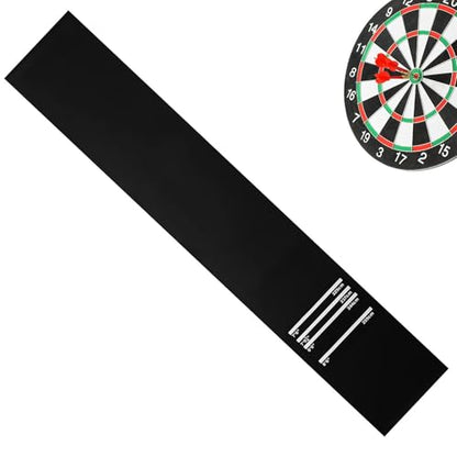 Professional Darts Mat, Non-Slip Rubber Dart Board Mats, Dart Carpet Mat with 4 Standard Throwing Lines Oche, Rubber Floor Protection Mats, for Pub, Bar, Club, Home, Party - color: Black