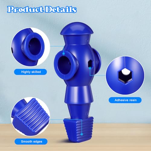 Homoyoyo 4pcs Foosball Men Replacement, Football Players Parts Foosball Man Table Player Football Machine Accessories - color: Blue