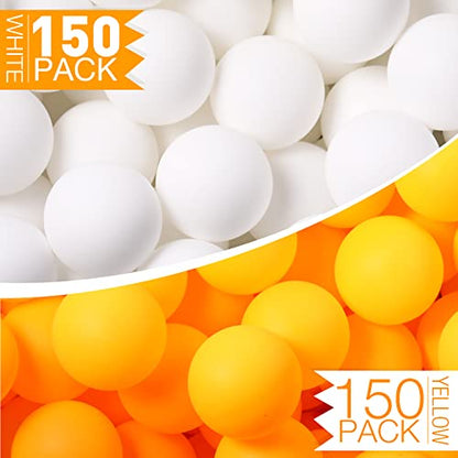 Yunsailing 300 Pieces Plastic Balls 40 mm Washable Table Tennis Balls for Outdoor Crafts Table Tennis Carnival Pool Games Party Decoration, White and Yellow