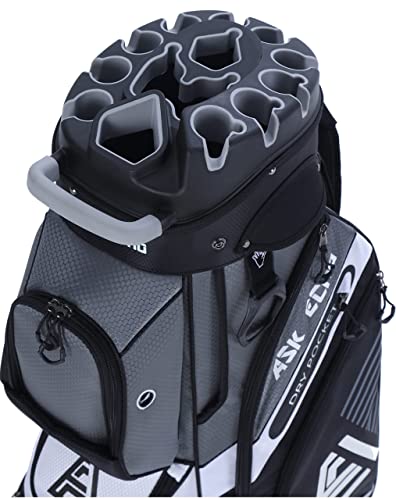 ASK ECHO T-Lock Golf Cart Bag, Quiet 14-Way Full-Length Divider - color: Grey
