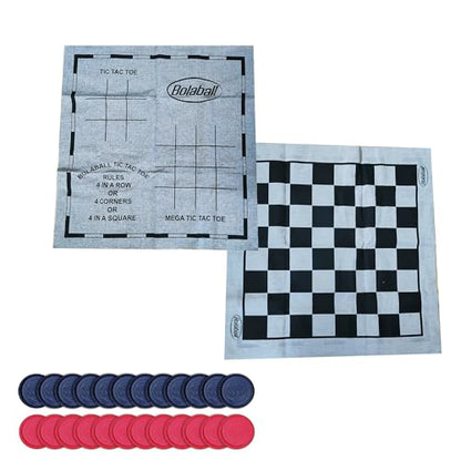 Bolaball Outdoor Giant Games Bundle Giant Wooden Dice Set + 3-in-1 Tic Tac Toe & Jumbo Checkers Game Set