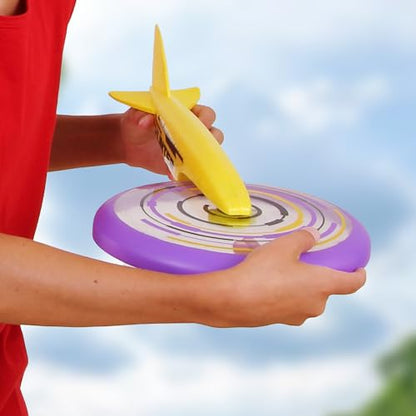 IMC Toys Jet Disc Hunter - 9" Disc and Plane Glider Tail, Great Outdoor Play, Easy to Throw and Catch, for Kids 6 and Up - Violet - color: Violet