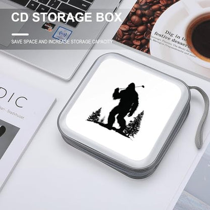 Funny Silhouette Carrying A Single Golf Club CD Case DVD Storage Case Portable for Car Home Travel