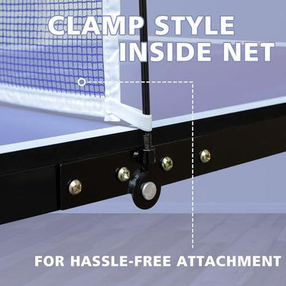 Mid-Size Portable Ping Pong Table, 4ft Compact Foldable Table Tennis Set with Net, Paddles & Balls, Thickened Aluminum Frame for Indoor Outdoor Small Spaces