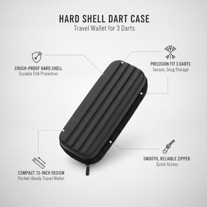 Hard Shell Dart Case for 3 Darts, EVA Travel Wallet with Zipper, Structured Storage for League Matches and Practice (1 PC)
