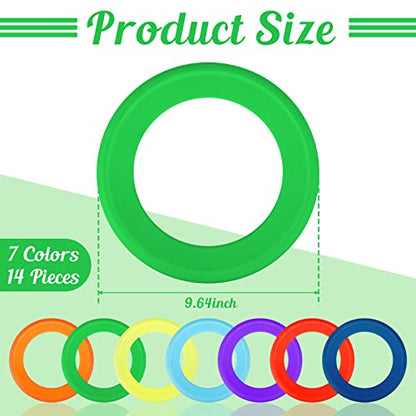 Juexica 14 Pack Flying Rings Bulk for Adult Light Colorful Flying Discs Outdoor Games Beach Toys for Pool Beach Backyard Camping Activities(14 Packs)