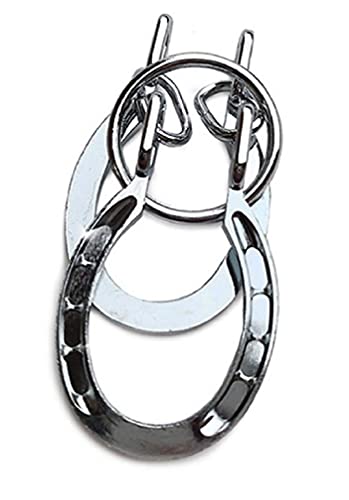 Classical Metal Horseshoe Puzzle Traditional Brain Teaser Puzzles Jigsaw Toy (Silver) - color: Silver