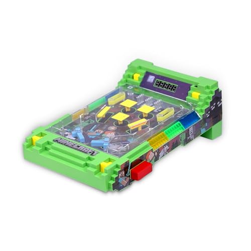 Minecraft: Arcade Pinball - Overworld - Lights & Sounds Tabletop Game, LED Scoreboard, Vibrating Bumpers, Gutter Detection, Licensed, Adults & Kids 6+