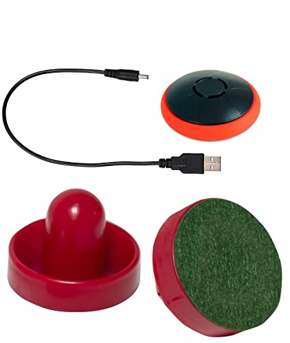 Rechargeable Hover Air Hockey Puck and Paddles, Hover Puck for Any Flat Surface, 2Pcs Air Hockey Strikers - color: red