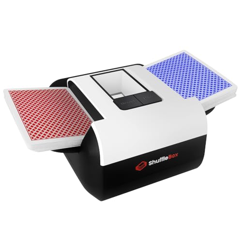 ShuffleBox S1 Automatic Card Shuffler with 2000mAh Rechargeable Built-in Battery, 2 Deck Ultra Quiet Shuffling Machine - color: Sfb-s1