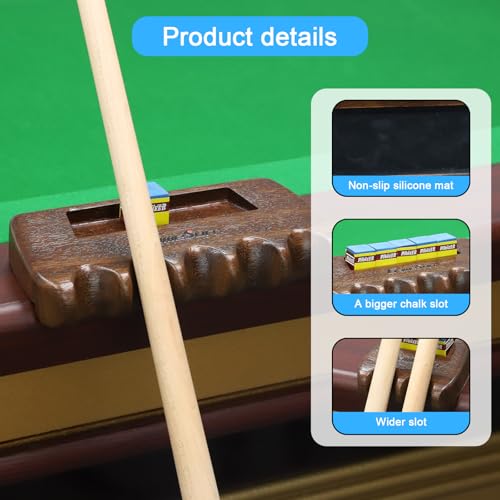 Weighted wooden 5-Cue pool cue stick holder, billiard cue stick holder, chalk holde