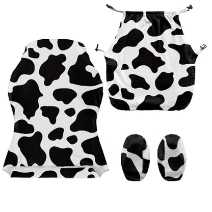 Cow Print Universal Gaming Chair Cover with Armrest Covers Soft Stretchable Gaming Chair Slipcover Breathable Non Slip Computer Reclining Protector Fits Most Office/PC Chairs Gamer Room Deco - color: Cow Print
