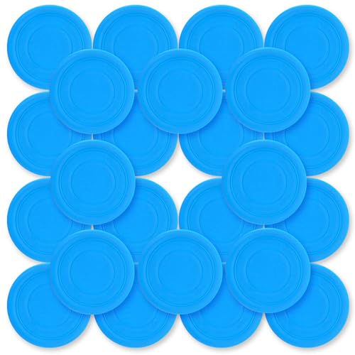 Lenwen 24 Pcs Flying Disc 6.89 Inch Soft Silicone Flying Disks Play Flick Disc for Outdoor Backyard Beach Lawn Sports Park Camping Playing Adults Pet(Blue)