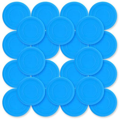 Lenwen 24 Pcs Flying Disc 6.89 Inch Soft Silicone Flying Disks Play Flick Disc for Outdoor Backyard Beach Lawn Sports Park Camping Playing Adults Pet(Blue)