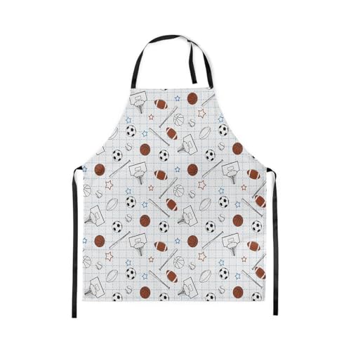 Castle Fairy Basketball Kitchen Apron - color: Sketch Football