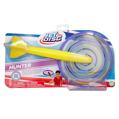 IMC Toys Jet Disc Hunter - 9" Disc and Plane Glider Tail, Great Outdoor Play, Easy to Throw and Catch, for Kids 6 and Up - Violet - color: Violet