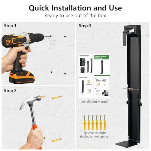 Wall Mount Golf Bag Storage Stand Organizer Rack for Garage,Golf Bag Storage,Tool-Free Length Adjustment,Golf Bag wall Storage,Golf Storage Organizer for Garage,Clubs, Home, Basement