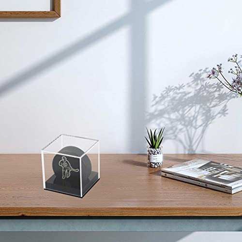 Clear Hockey Puck Display Case Acrylic Puck Display Holder Stand Box Sports Dustproof Storage Collectibles Protection Box with Base