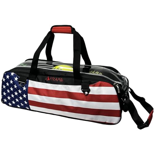 Pyramid Path Slim Triple Tote Roller Bowling Bag (No Shoe Pocket) With Large Side Accessory Pockets - Lightweight and Designed for Travel