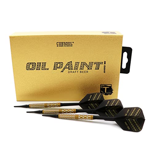 CUESOUL Cocktail/COLA Beer/Draft Beer with Oil Paint Finished-19g/20g/21g Soft Tip 90% Tungsten Dart Set - color: Draft Beer-21g