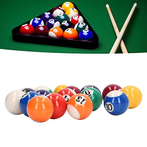 16pcs Mini Billard Balls, Mini Billard Balls, Billiard Balls Pool Balls Set, Impact Resistant Eco Friendly Resin Small Pool Table Balls Set for Kids Game Room 32mm, Mini Pool Table Accessories