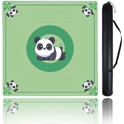 Mahjong Mat for Table,CUFURNIX 31.5''x31.5'' Non-Slip & Noise Reduction Mahjong Mat with Rules,Mah Jongg Gift with Carrying Bag for Poker,Board Games,Dominoes,Cards & Tile Games (Green) - color: Green