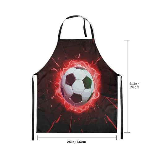 Manfei Volleyball Kids Kitchen Apron - color: Black Red