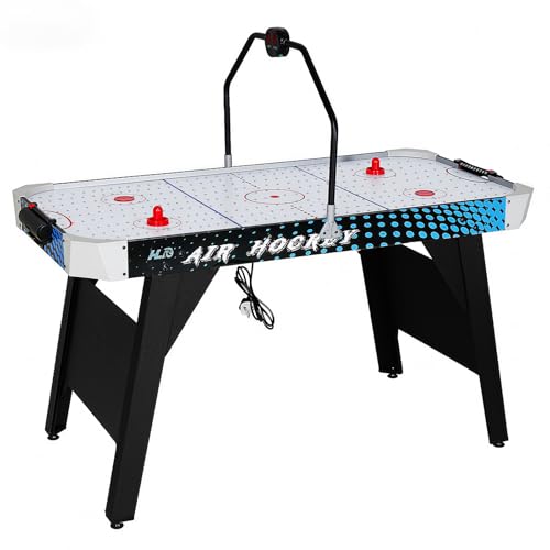 54" Air Hockey Table - Arcade Hockey Table Gaming Set w/LED Electronic Scoring & Lights, 2 Pucks, 2 Pushers, Powerful 12V Motor, Air Hockey Game Table for Kids Adults, Game Room, Home, Office