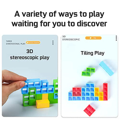 ALKISTA 32 Pcs Tetra Tower Balance Stacking Blocks Game, Board Games for 2 Players+ Family Games, Parties, Travel, Kids & Adults Team Building Blocks Toy