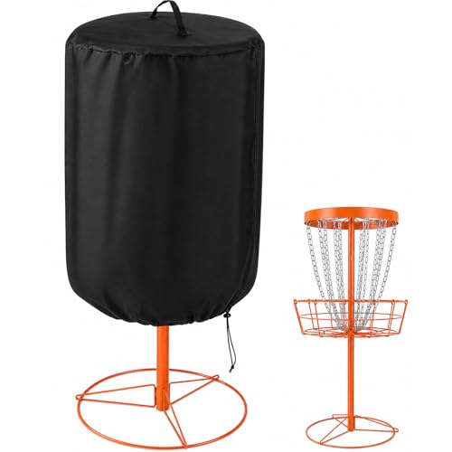Disc Golf Basket Cover, 420D Heavy Duty Waterproof Fabric, Fits Disc Golf Baskets up to 27.5" D x 35.4" H, UV Resistant Weatherproof Dust Cover for Outdoor Storage
