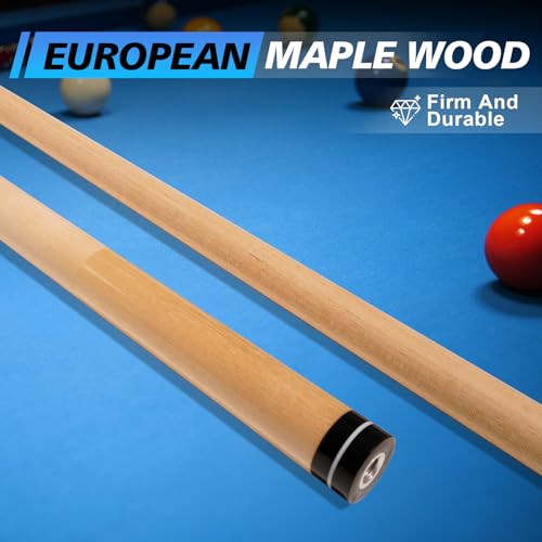 Pool Stick Set of 4, Pool Sticks for Adults, 4 Pool Cues Billiard Set, 58inch Billiard Cue with Maple Wood for Professional Billiard Players - 18oz, 19oz, 20oz, 21oz - color: B04