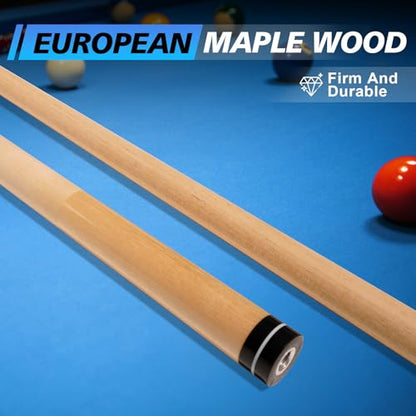 Pool Stick Set of 4, Pool Sticks for Adults, 4 Pool Cues Billiard Set, 58inch Billiard Cue with Maple Wood for Professional Billiard Players - 18oz, 19oz, 20oz, 21oz - color: B04