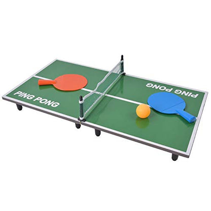 Indoor Mini Table Tennis Game - Portable Folding Pong Table for Family Fun & Exercise