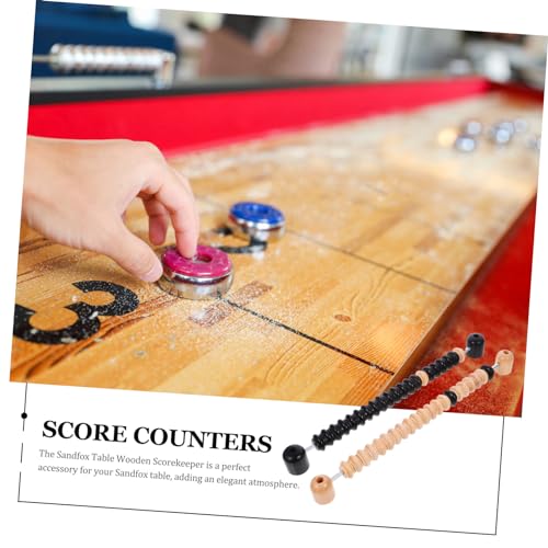 Totority Exquisite Wooden Shuffleboard Score Counter Billiard Game Scorer Compact Portable Score Keeper