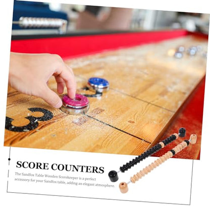 Totority Exquisite Wooden Shuffleboard Score Counter Billiard Game Scorer Compact Portable Score Keeper