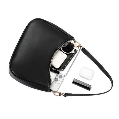 CYHTWSDJ Shoulder Bags for Women, Cute Hobo Tote Handbag Mini Clutch Purse with Zipper Closure - color: Black-g