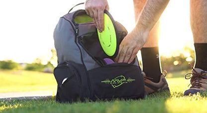 MVP Disc Sports Shuttle Disc Golf Backpack Bag (Choose Your Style and Color) - color: Gray/Teal, style: Without Velcro Side Panel