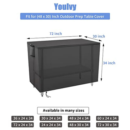 Outdoor Prep Table Cover 72 Inch, Waterproof Fadeproof UV Resistant Patio Stainless Steel Metal BBQ Table Cover All Season Protection for Outdoor Table - 72 x 30 x 34 Inch - size: 72" x 30" x 34"